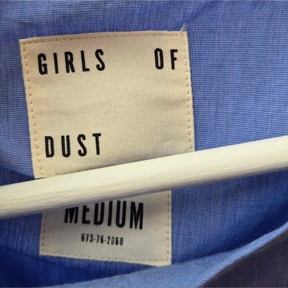 Girls of Dust Gardener Smock Linen Poplin Blue Medium - Picture 9 of 9